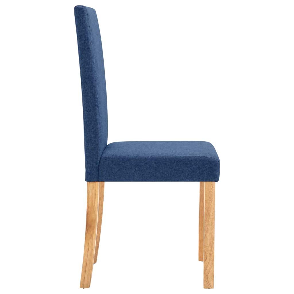 SKM Modern Dining Chairs Set of 4 - Blue Fabric Upholstered Kitchen Chairs with Sturdy Metal Legs - Comfortable Seating for Dining Room, Kitchen, Breakfast Nook & Small Spaces
