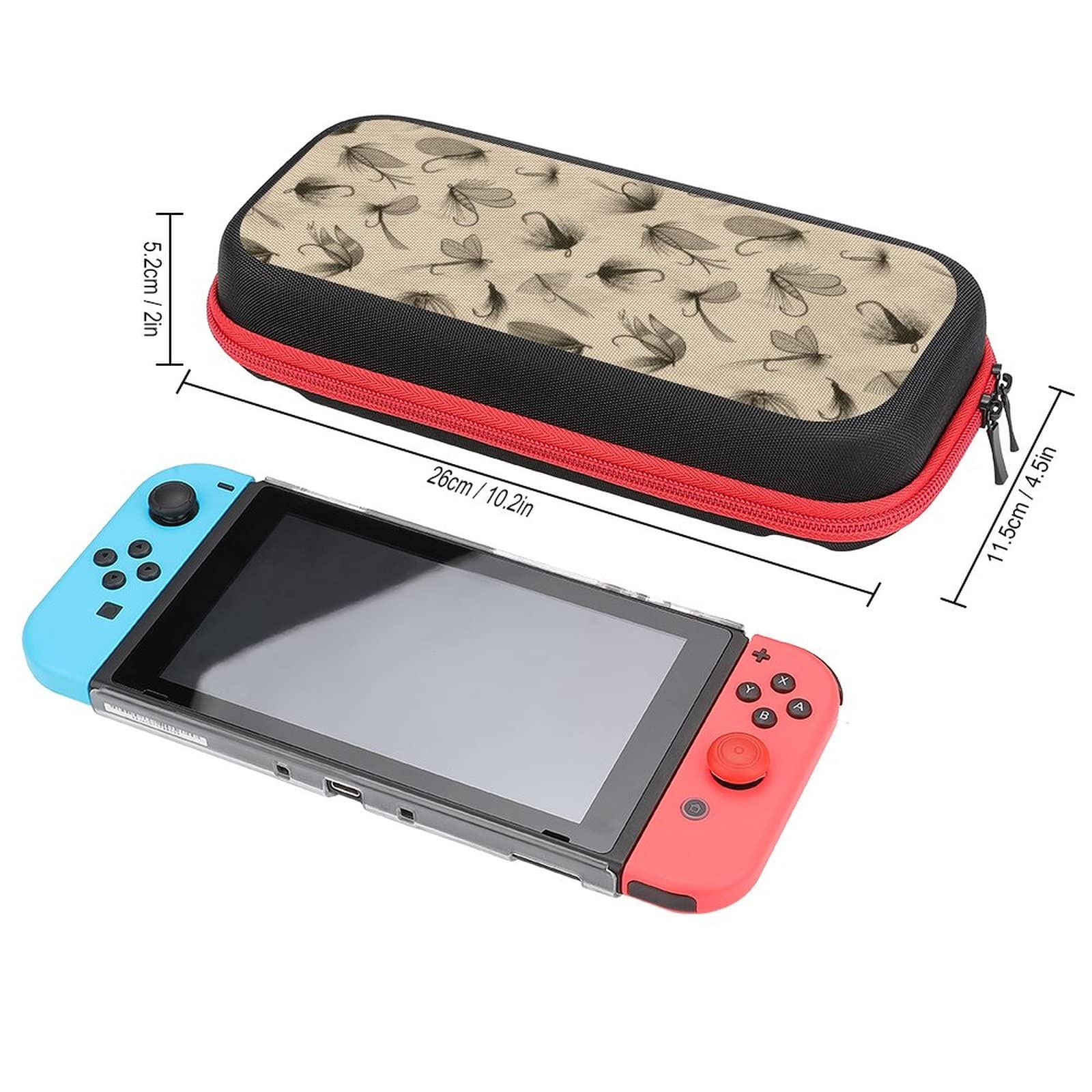 Best Fly Fishing Flies Lures & Nintendo Switch Carrying Case with 20 Game Card Slots - Portable Travel Cover for Outdoor Gaming Accessories | Perfect for Camping Trips and Fishing Adventures