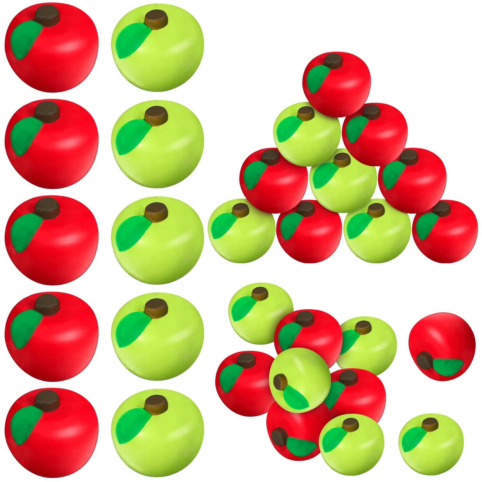 Chalyna 30-Piece Fruit Stress Ball Set - Red & Green Squeeze Toys for Stress Relief, Finger Exercise, and Sensory Play | Perfect for Adults, Teens, School Carnival Prizes, Party Favors & Office Desk Fidget Toys