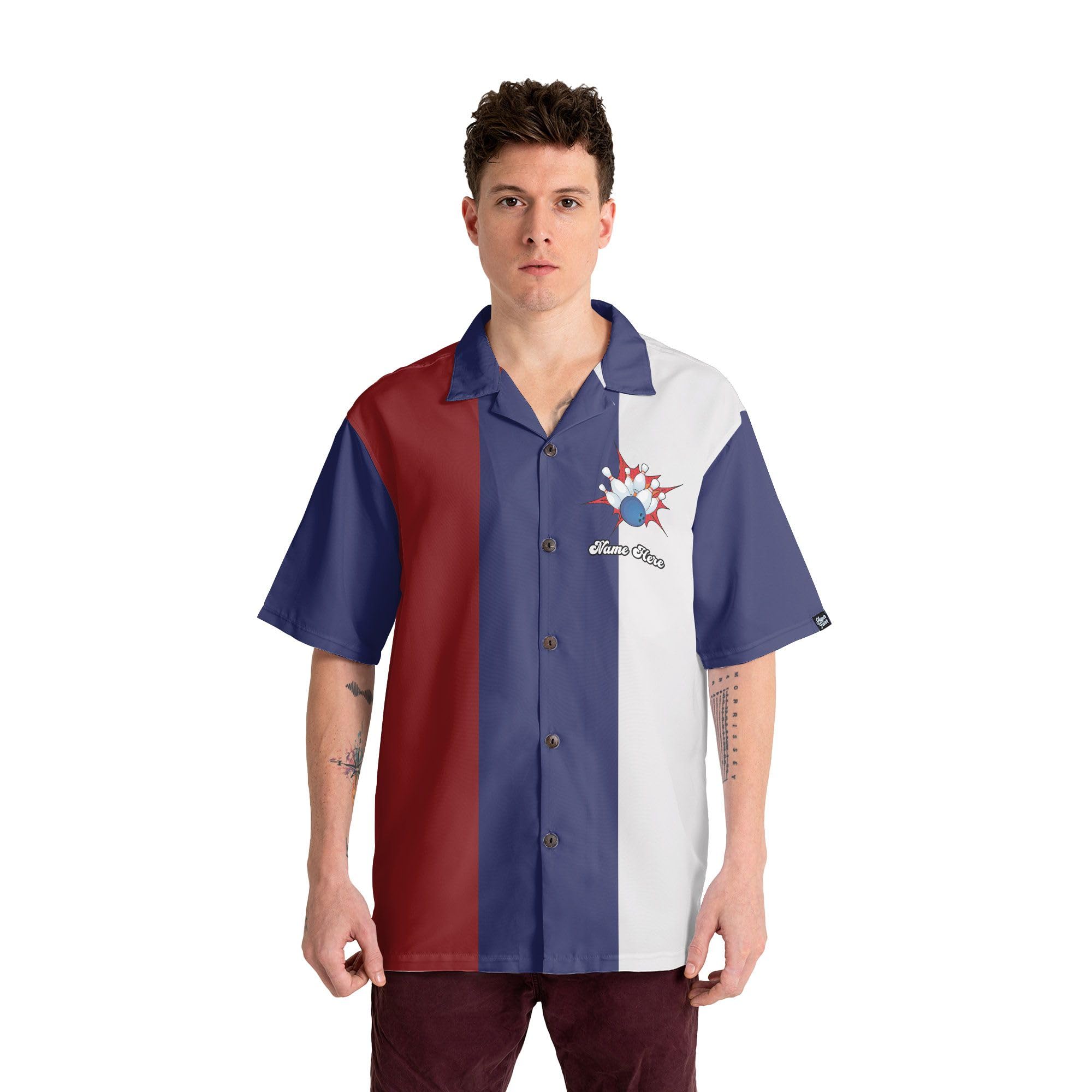 Custom Personalized Bowling Shirts with Names for Men & Women - Retro Hawaiian Style Team Bowling Shirts - Perfect for Bowling Leagues, Tournaments, and Themed Parties
