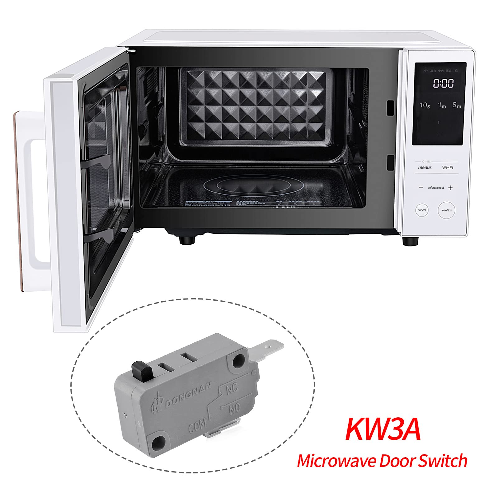 KW3A 16A 125/250V Microwave Oven Door Switch (4 Normally Open & 2 Normally Close) - Replacement Part for Microwave Repair | Perfect for GE, Whirlpool, Samsung & More