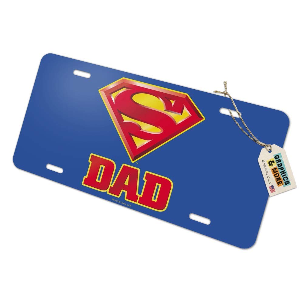 Superman Super Dad Shield Logo Novelty Metal Vanity License Plate - Perfect for Car, Truck, Motorcycle & Man Cave Decor