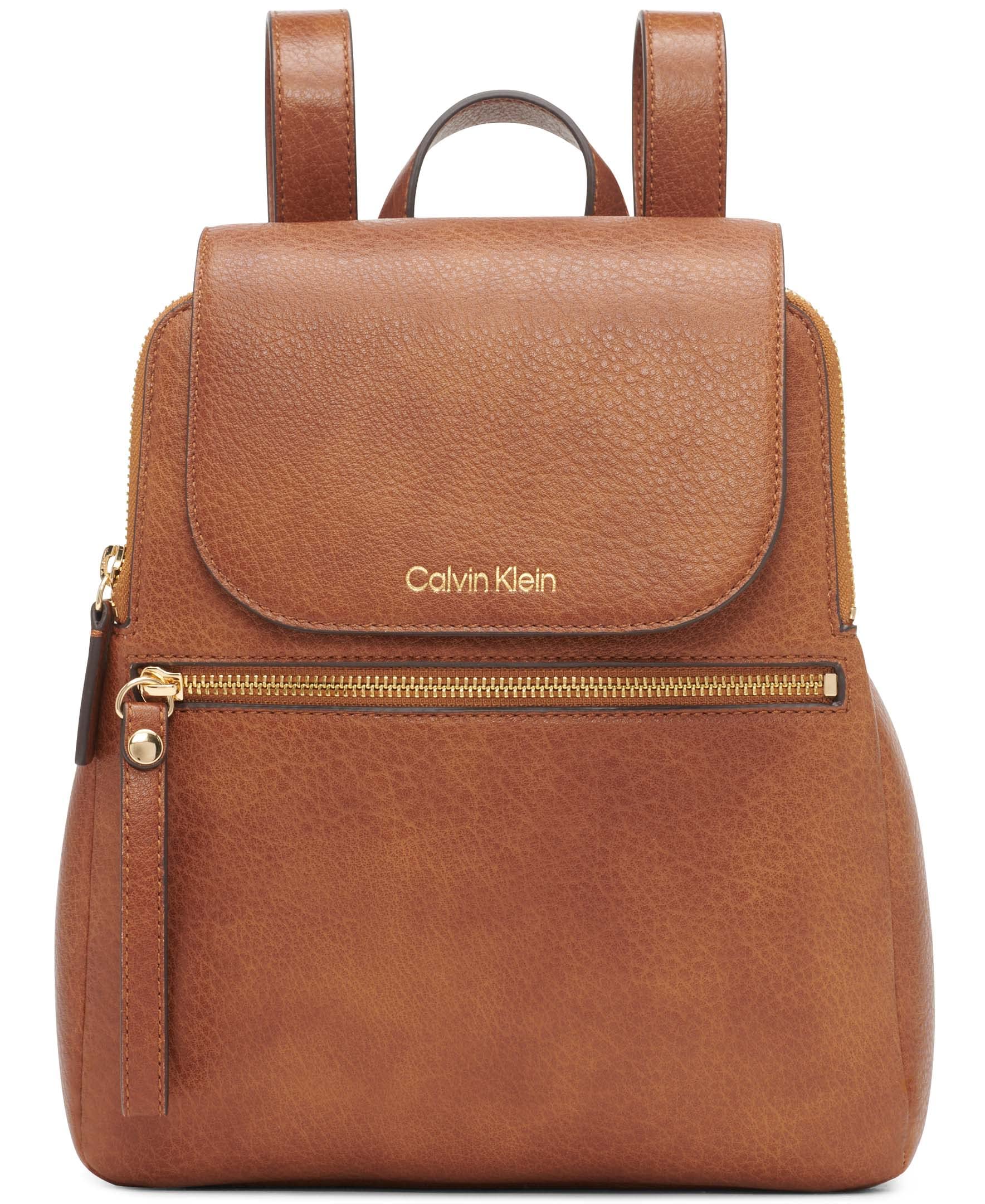 Calvin Klein Elaine Bubble Lamb Leather Novelty Key Item Flap Backpack for Women | Stylish & Durable Everyday Bag for Work, School & Travel
