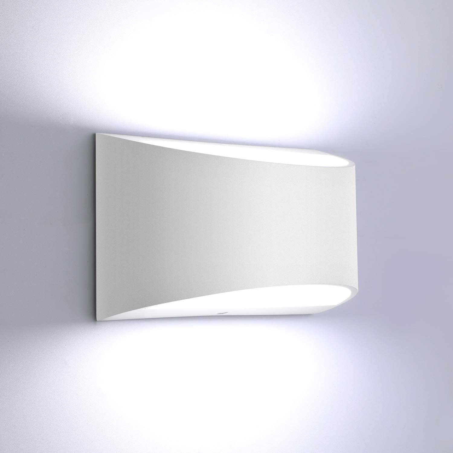 Modern LED Wall Sconce Light Fixture - Hardwired Indoor Wall Lights Set of 2, 3000K Warm White Up/Down Lighting - Sleek White Wall Mounted Lamps for Living Room, Bedroom, Hallway & Corridor - Perfect for Ambient Lighting and Home Decor