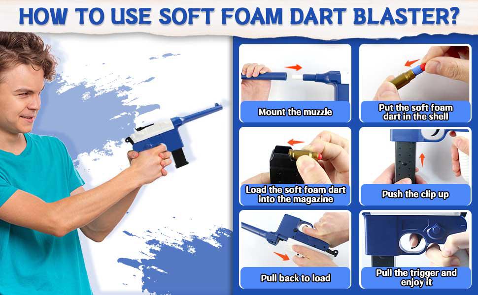 Mauser C96 Foam Dart Blaster Toy Gun - Realistic Replica for Nerf Battles, Outdoor Play & Cosplay | Safe Foam Ammo for Kids & Adults