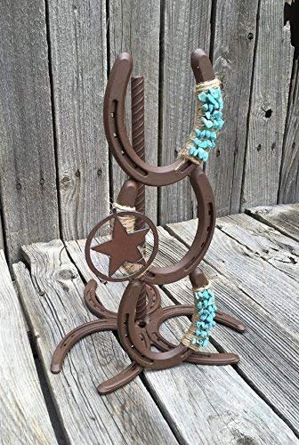 Sturdy Horseshoe Paper Towel Holder - Rustic Farmhouse Kitchen Decor for Countertop or Wall Mount - Perfect for Kitchen, Bathroom, or RV Use