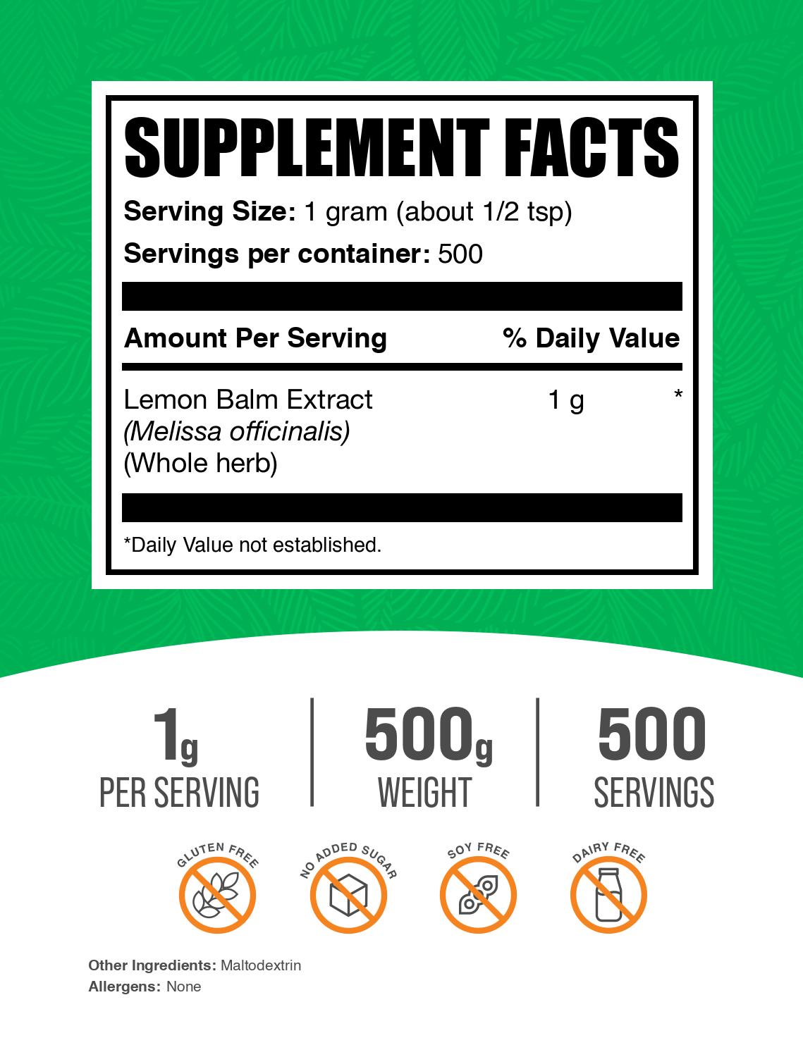 Organic Lemon Balm Extract Powder for Stress Relief & Sleep Support - Natural Herbal Supplement for Relaxation, Anxiety Relief & Better Sleep - Perfect for Tea, Smoothies & DIY Skincare