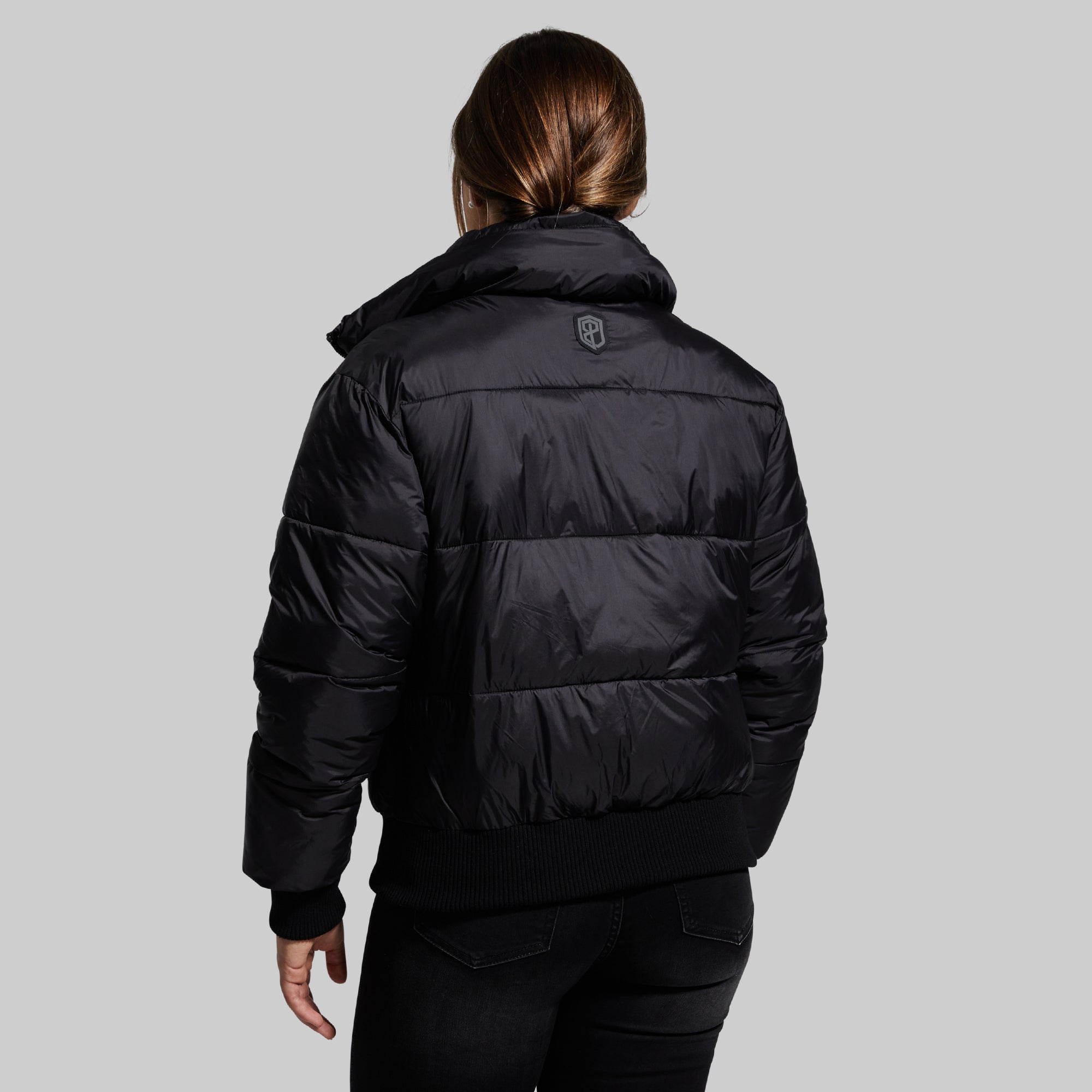 Women's Black Cropped Puffer Jacket - Lightweight Warm Winter Coat for Outdoor Activities | Perfect for Skiing, Hiking & Casual Streetwear