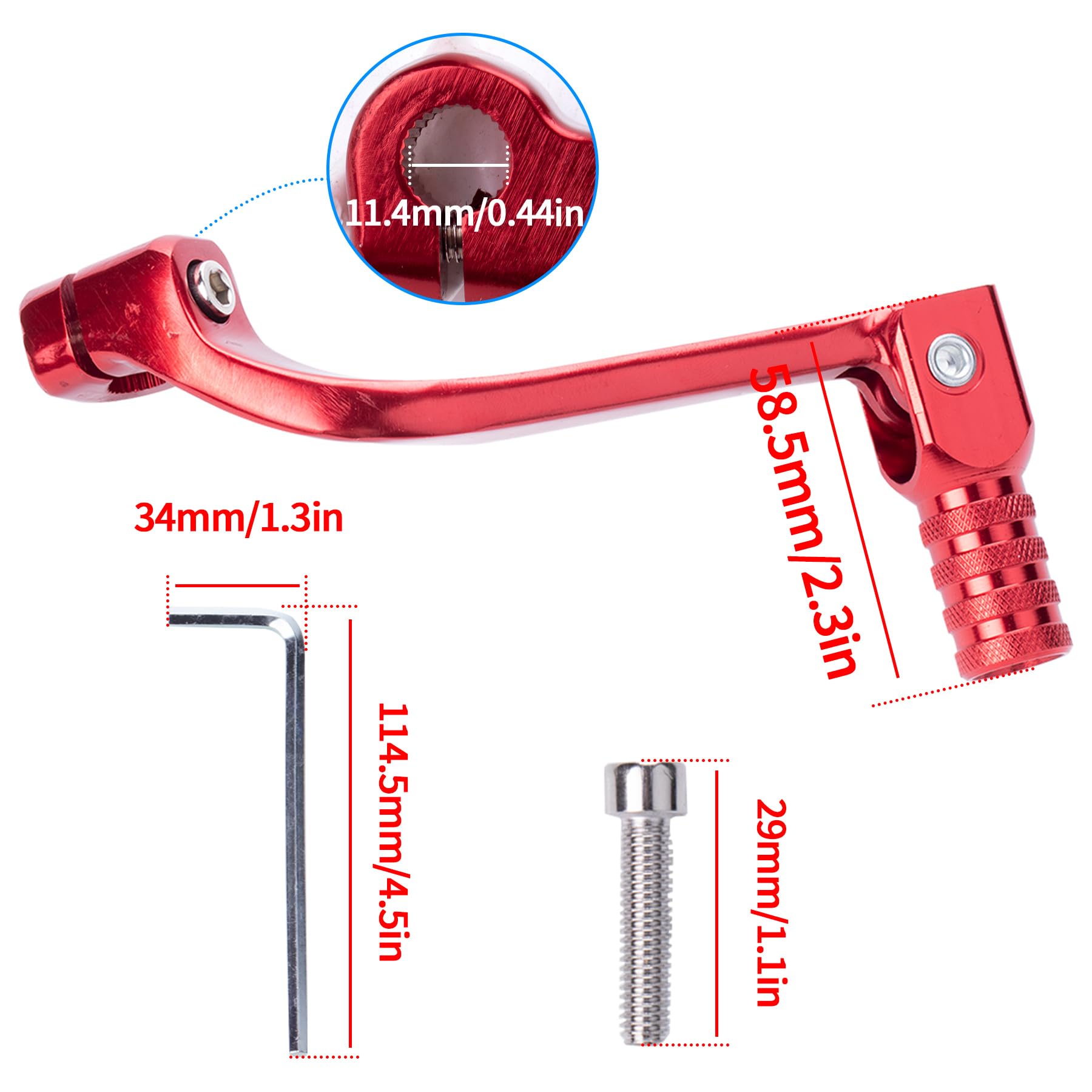 High-Performance Alloy Aluminum Motorcycle Gear Shifter Lever - Compatible with CRF, BSE 110, TTR 125, 250cc, 110cc & 50cc Dirt Pit Bikes (Red) - Durable Upgrade for Off-Road Racing & Trail Riding