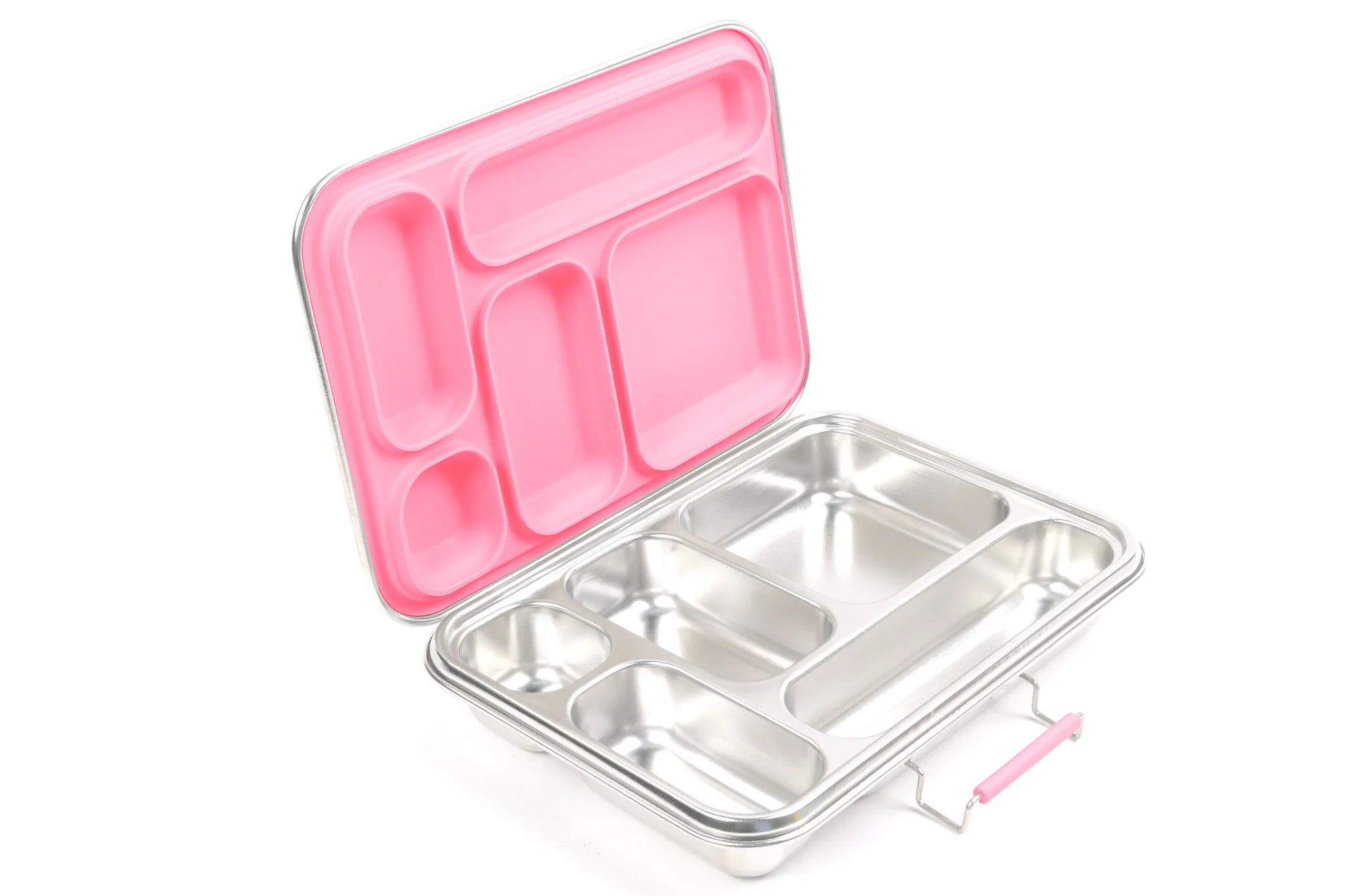 Ecococoon Stainless Steel Leakproof Bento Box - 5 Compartment Lunch Box for Adults & Kids, Microwave & Dishwasher Safe, Pink Rose - Perfect for School, Work, Picnics & Meal Prep