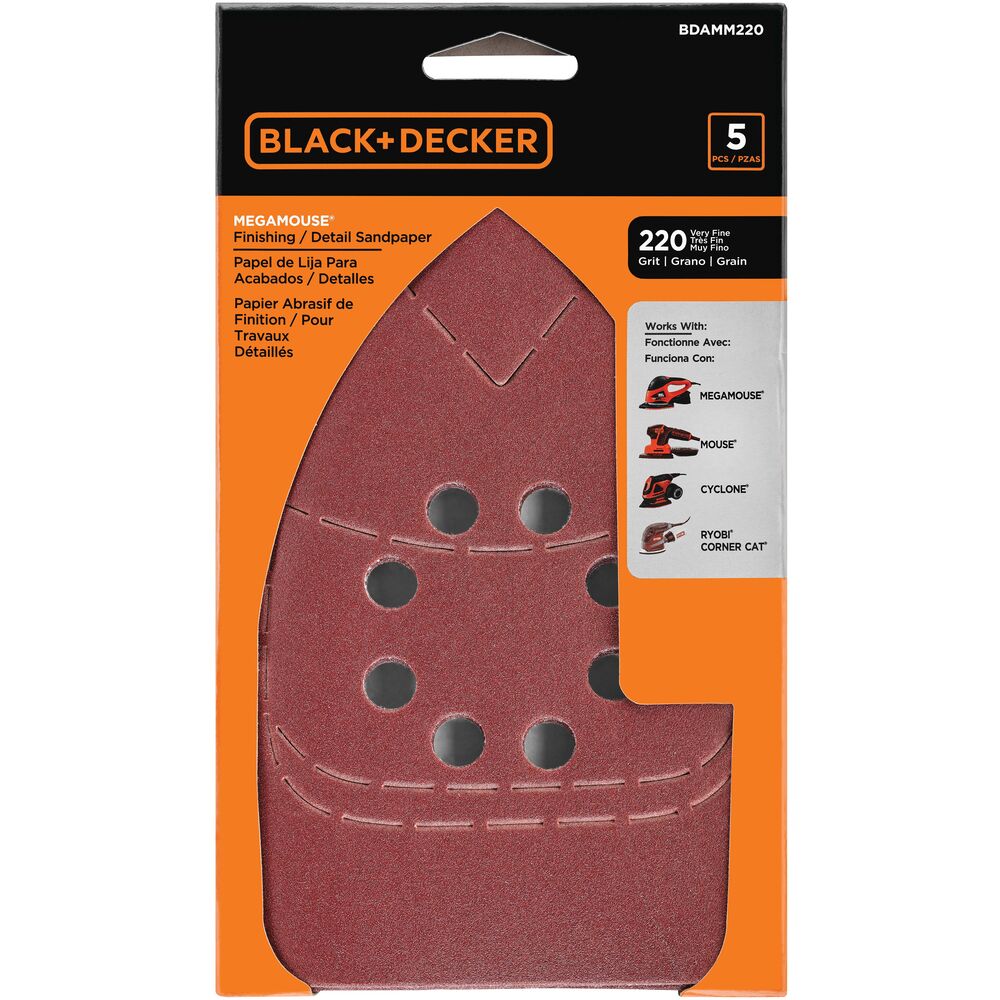 220G Mega MOUSE™ Sandpaper 5 Pack - Premium Grit Sandpaper Sheets for Woodworking, Metal Polishing & DIY Projects - Perfect for Home Repair, Furniture Refinishing & Crafting