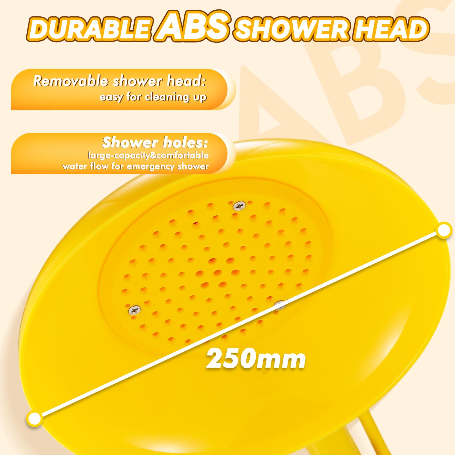 CGOLDENWALL Emergency Safety Shower Station - Horizontal Mount 304 Stainless Steel & ABS Drench Head with 1