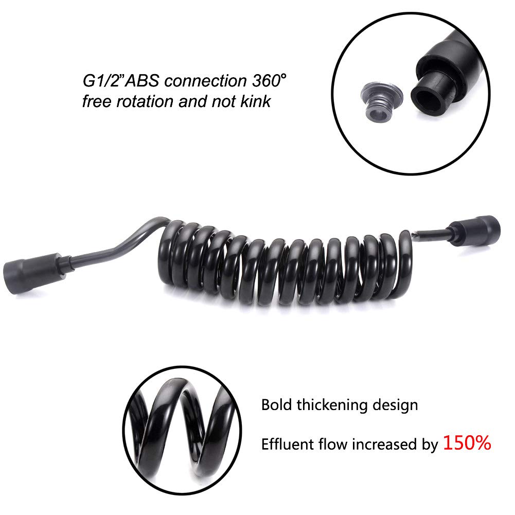 Flexible Stainless Steel Telescopic Shower Hose Replacement - Extendable Bathroom Handheld Shower Head & Bidet Sprayer Hose - Perfect for Bathroom Renovation, RV, and Pet Washing