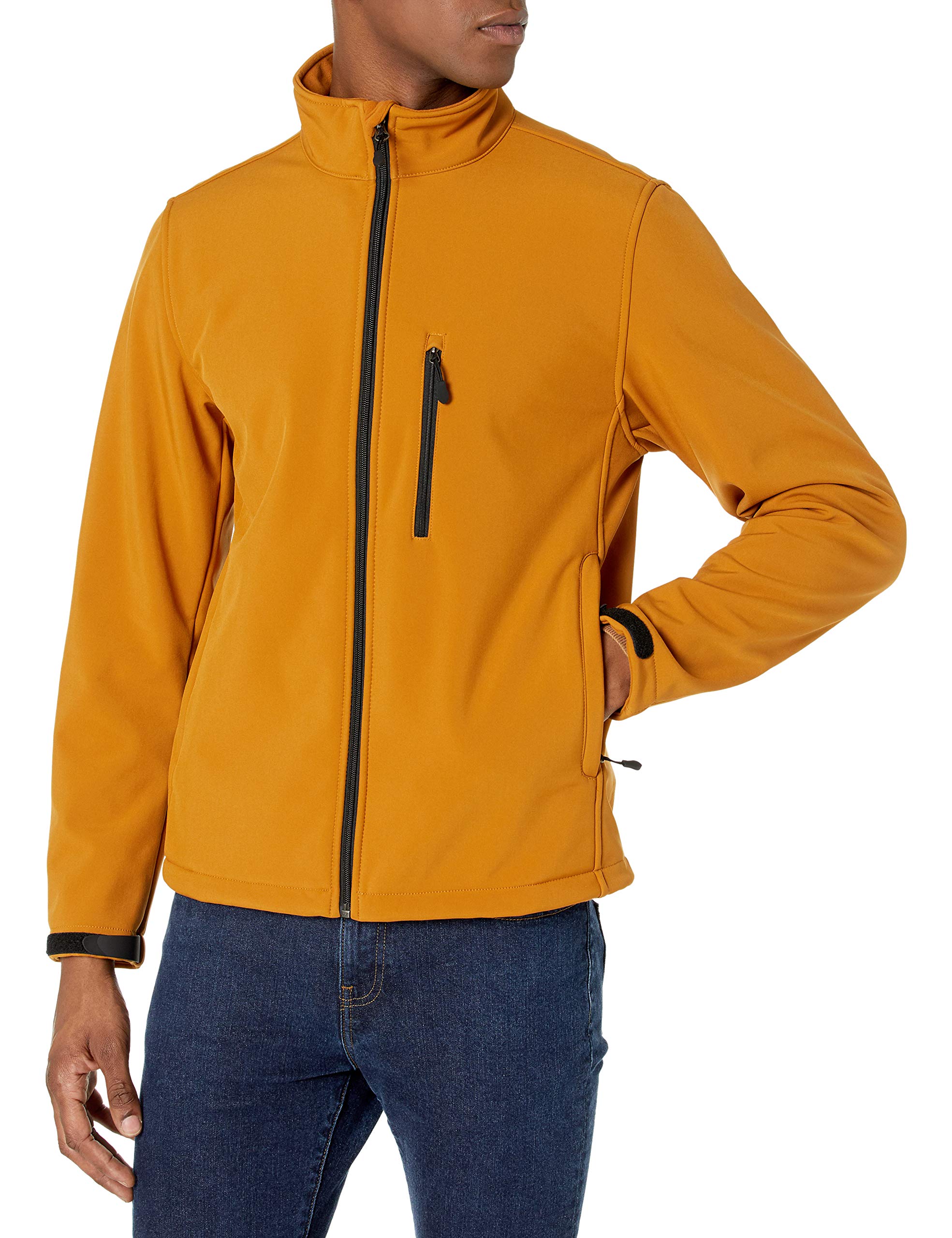 Amazon Essentials Men's Water-Resistant Softshell Jacket - Lightweight Windproof Outdoor Jacket for Hiking, Camping & Everyday Wear