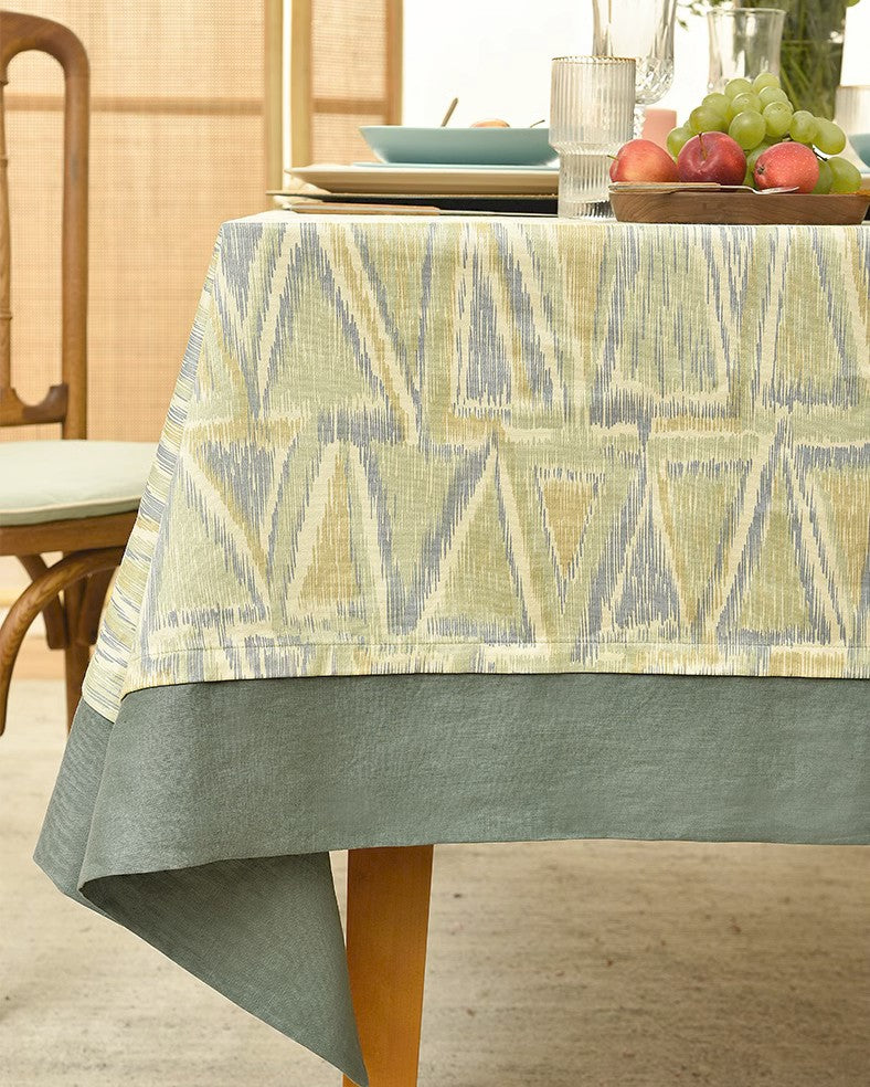 Modern Geometric Table Cover - Extra Large Rectangle Tablecloth for Kitchen & Dining Room - Farmhouse Style Tablecloth for Oval & Rectangle Tables - Perfect for Family Dinners, Parties & Home Decor