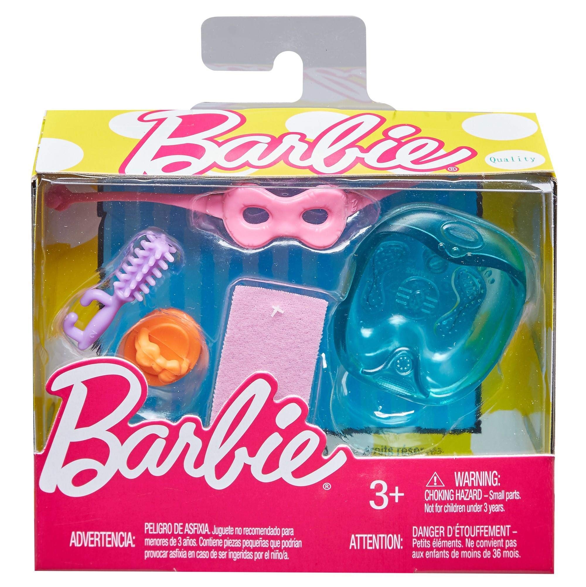 Barbie Spa Day Accessory Set for Kids - 15-Piece Pretend Play Beauty Kit with Robe, Slippers & Hair Accessories - Perfect for Birthday Gifts & Role Play Games (Pink)