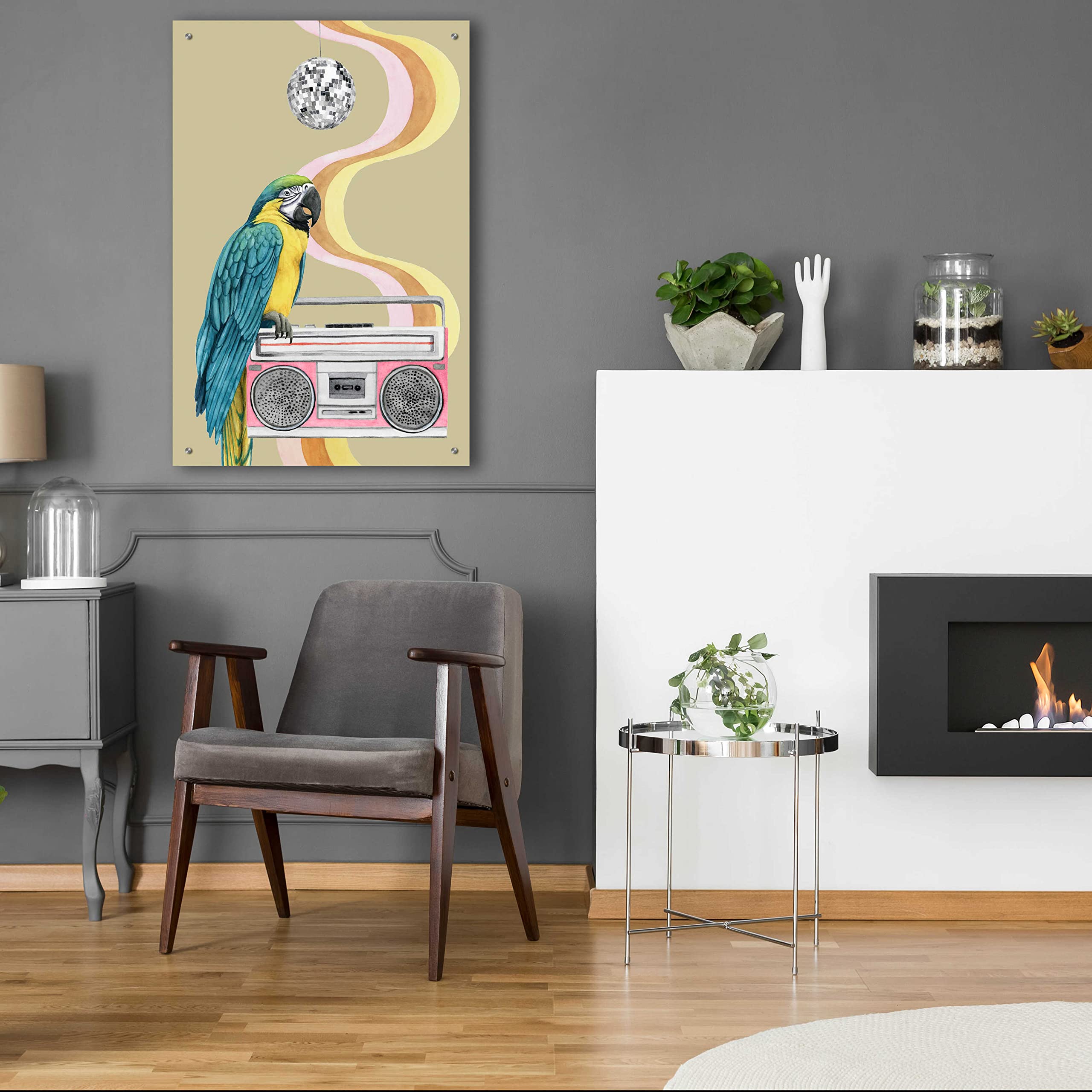 Grace Popp High Rollers Collection B Acrylic Glass Wall Art - 24x36 Inches Modern Abstract Painting for Living Room, Bedroom & Office Decor