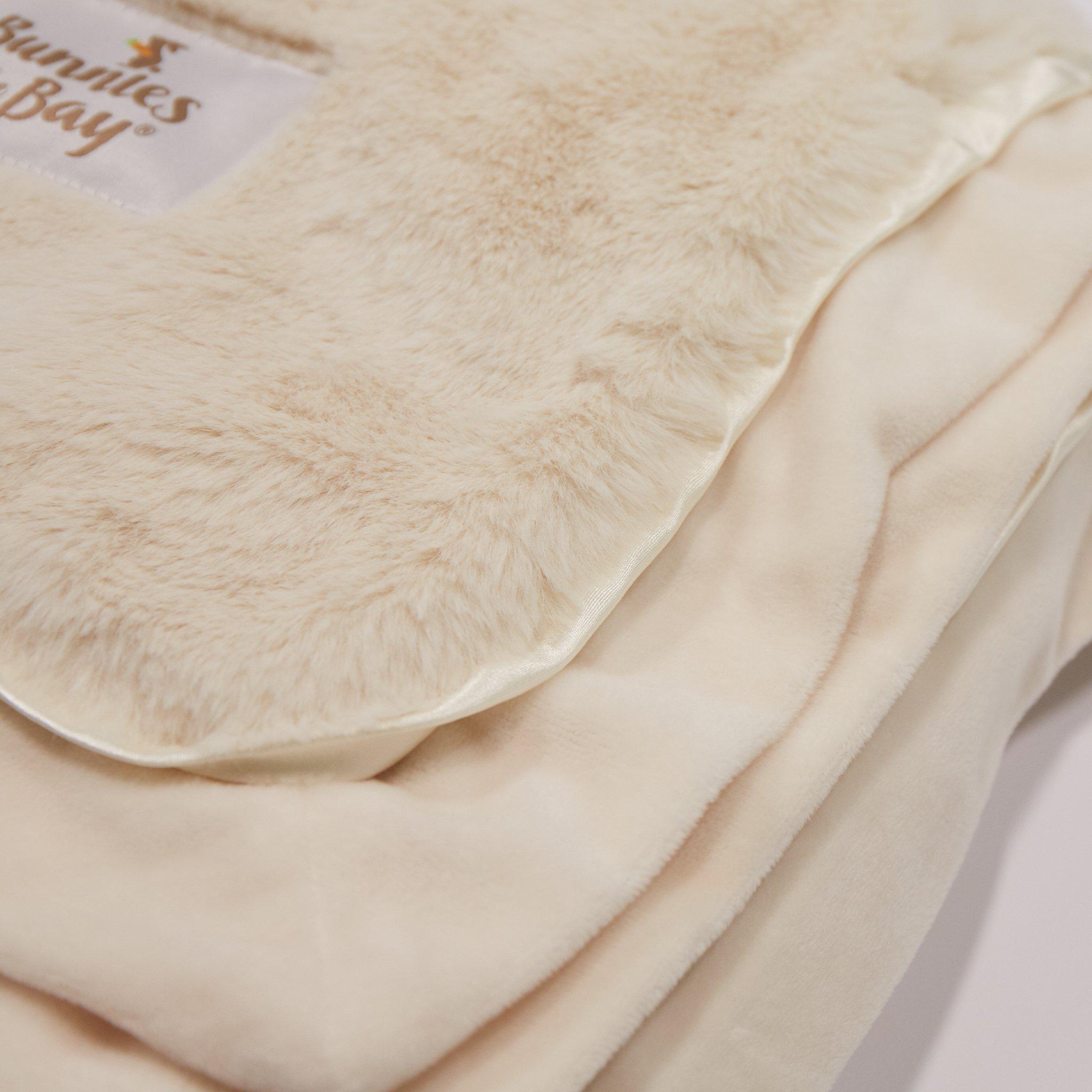 Big Cozy Nibble Fur Blanket - Ultra Soft Fluffy Throw Blanket 50x60 Inches in Cream - Perfect for Bed, Couch, and Winter Snuggling