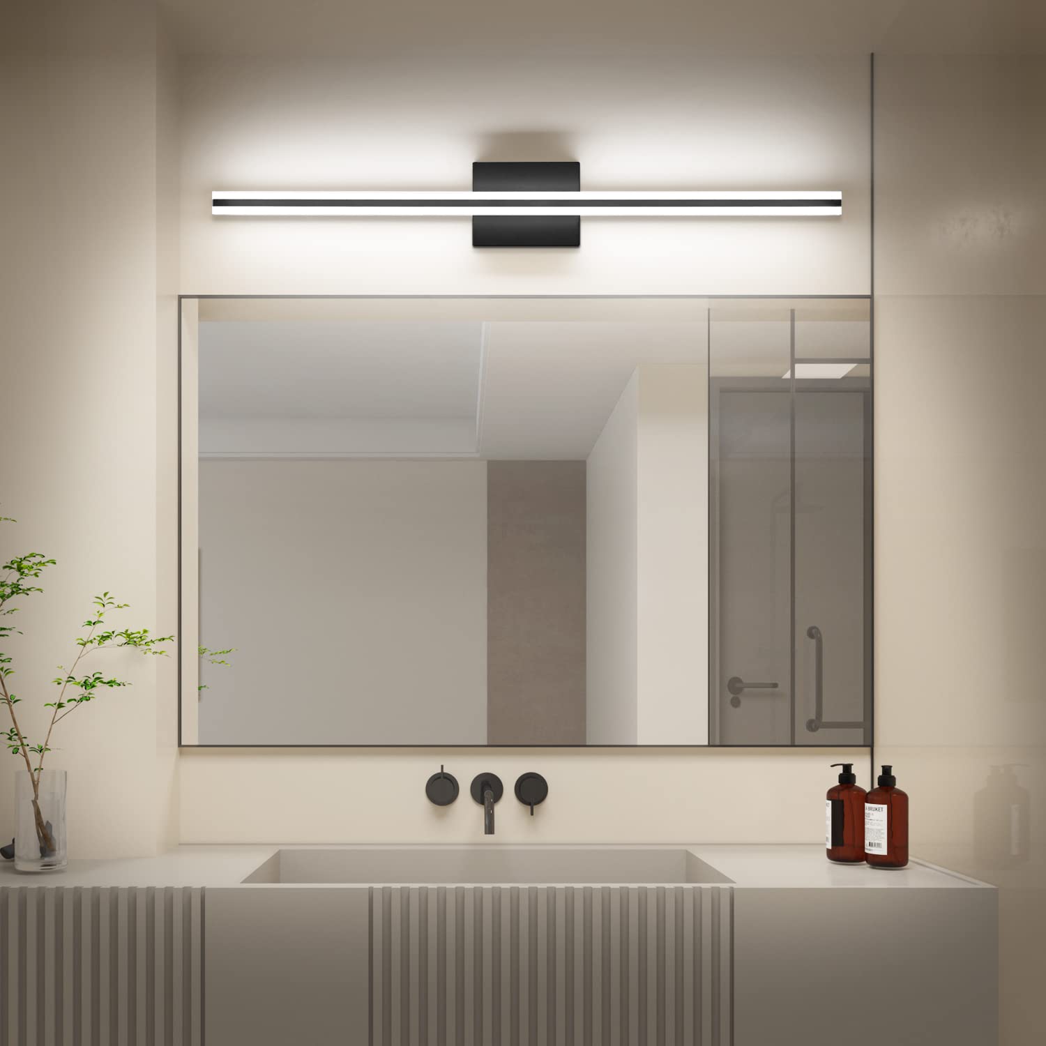 Dimmable LED Bathroom Vanity Lights - Matt Black Mirror Lights for Home Decor