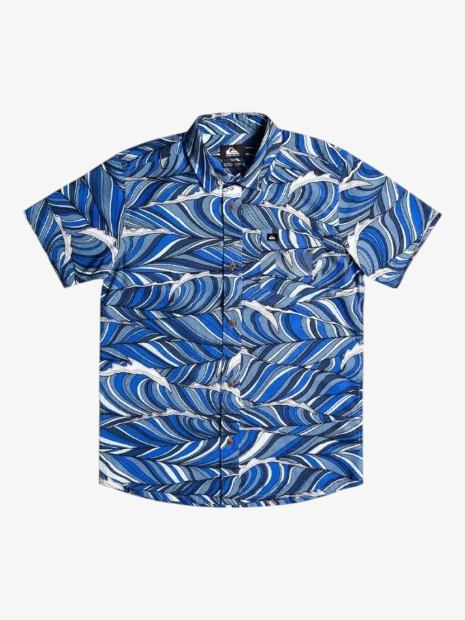 Quiksilver Wavy Wavy Boys Blue Shirt - Comfortable Surf Style T-Shirt for Kids - Perfect for Beach, Surfing & Casual Wear