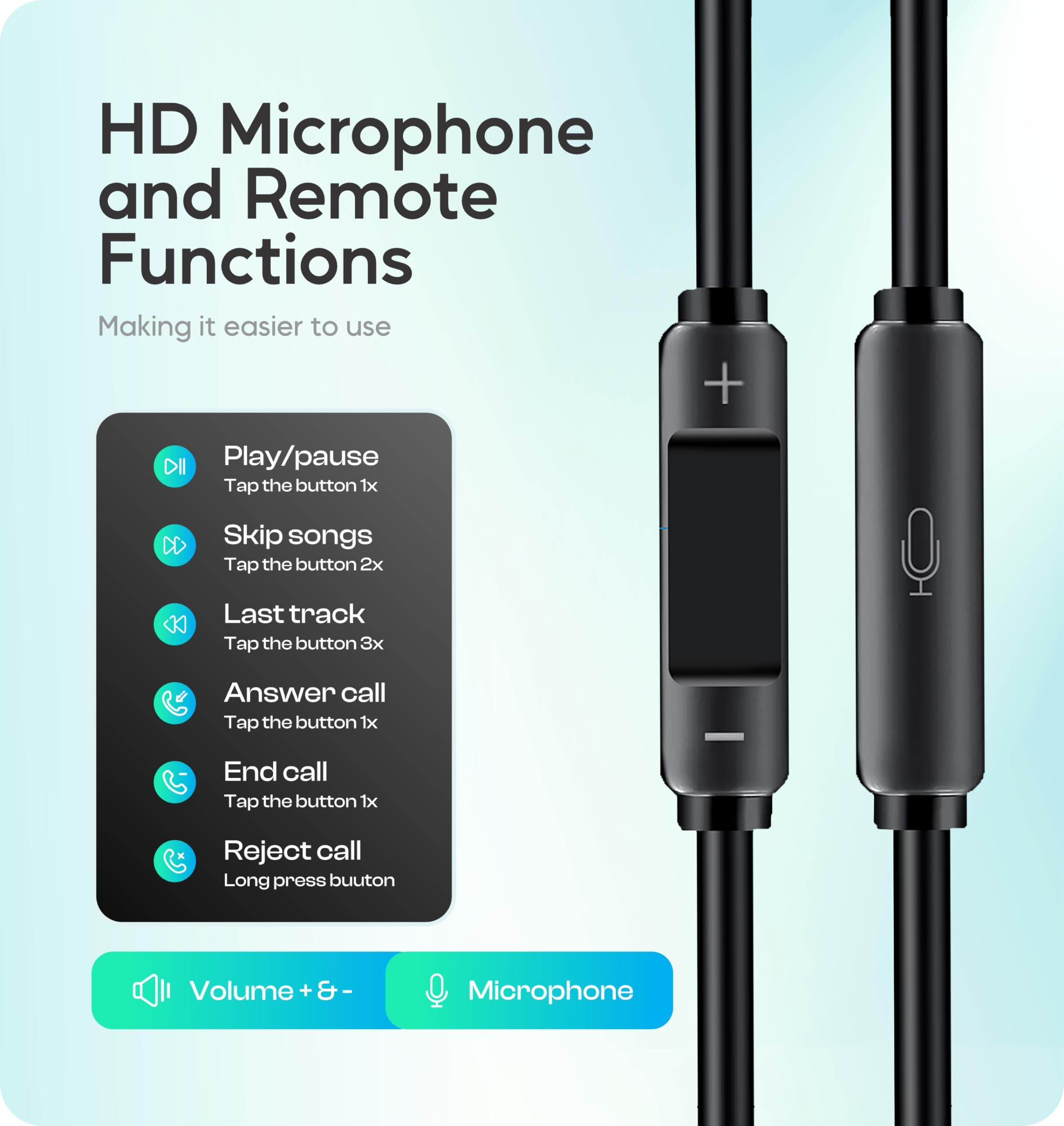 Noise Cancelling Wired Earbuds with Microphone & Volume Control - 3.5mm Gaming Headphones for PS5, Xbox, PC, Smartphones (2 Pack, Dark Black) - Perfect for Gaming, Music, Workouts & Commuting