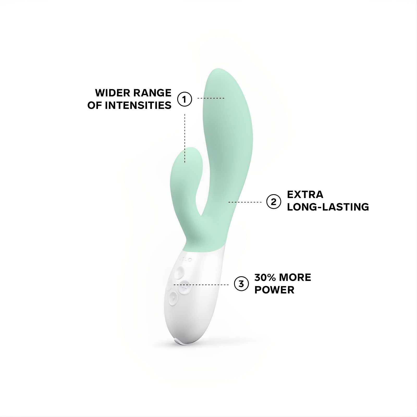 LELO INA 3 G-Spot & Clitoral Rabbit Vibrator for Women - 10 Powerful Vibration Modes, Waterproof Design, Ultra-Soft Body-Safe Silicone - Perfect for Solo Play & Couples Intimacy - Enhance Your Pleasure in Bedroom, Bath or Travel
