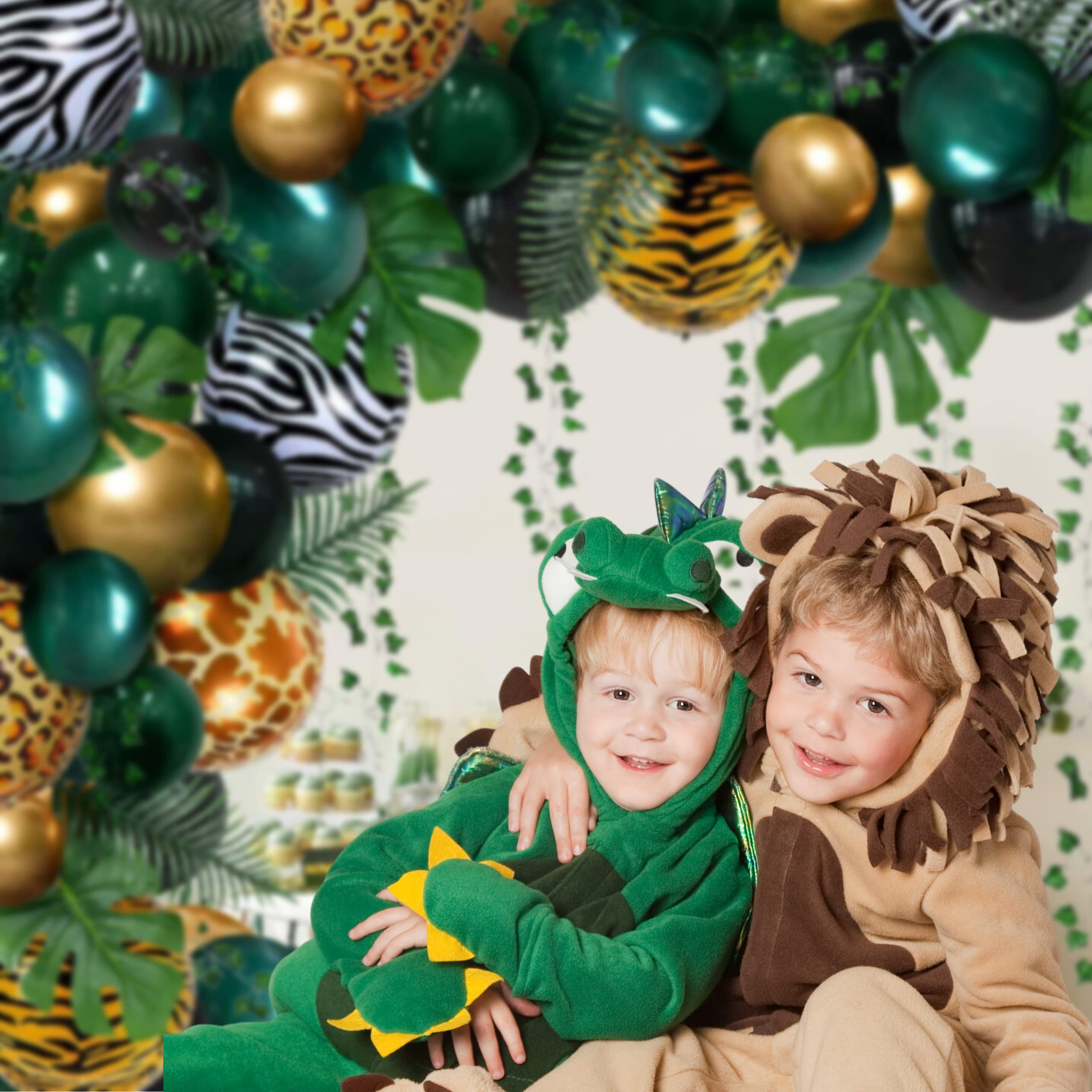 8PCS Safari Animal Print Balloons – 18 Inch Round Foil Mylar Balloons (Giraffe, Tiger, Zebra, Leopard) for Jungle Theme Birthday Party Decorations – Perfect for Baby Showers, Zoo Parties & Safari Adventures