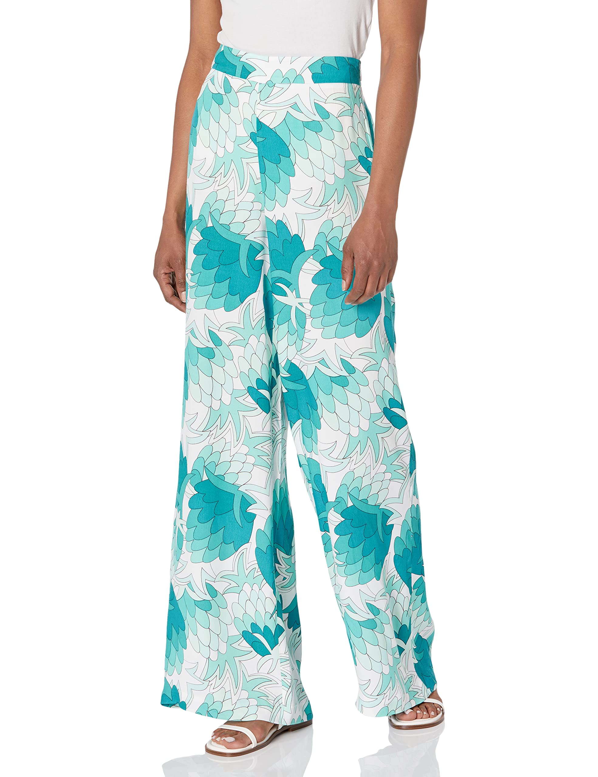 Trina Turk Women's Printed Wide Leg Pants - Stylish & Comfortable High Waist Palazzo Pants for Work, Travel & Casual Outfits | Fashionable Plus Size Options Available