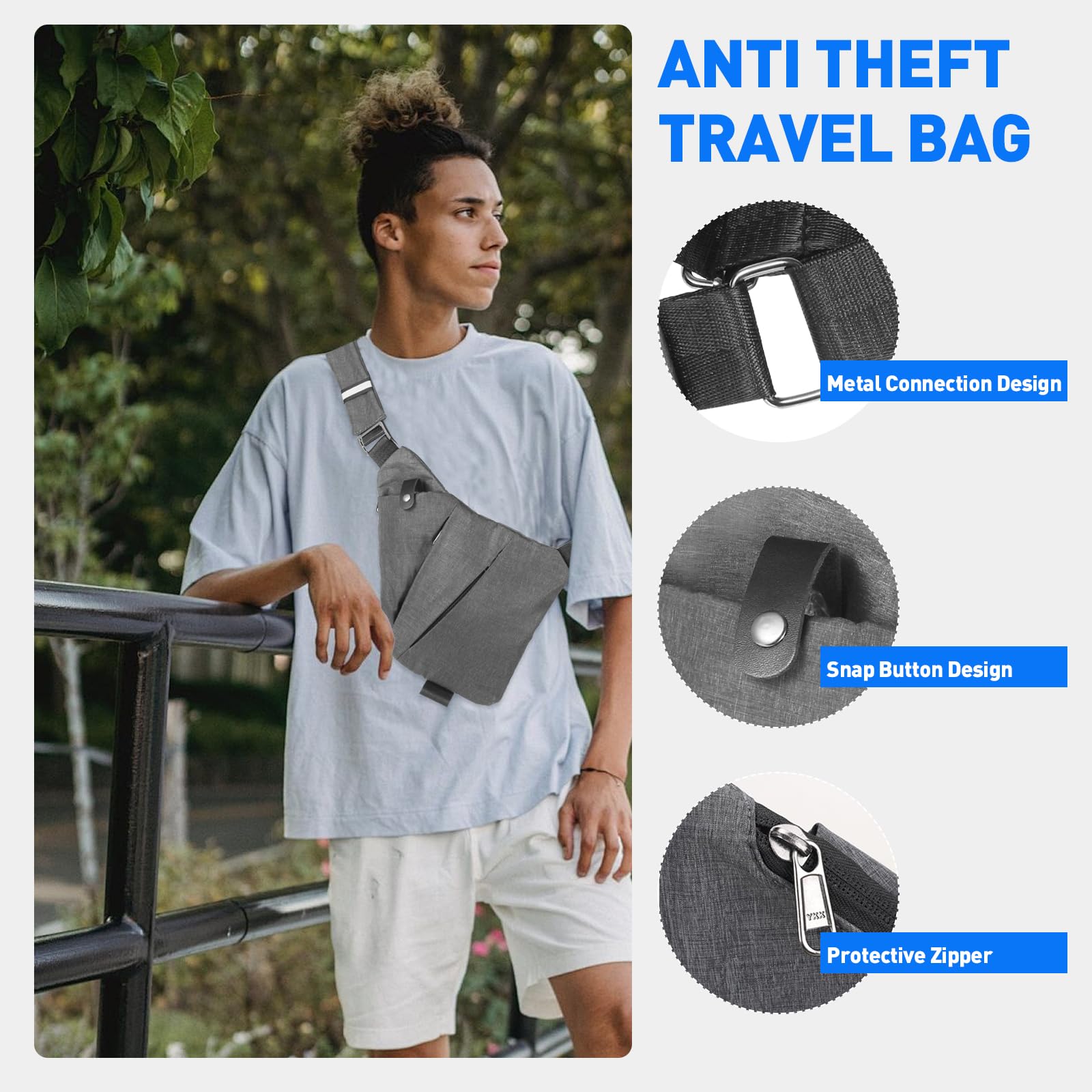 Anti-Theft Crossbody Bags for Women & Men - Secure Travel Backpacks for Cycling, Hiking, Commuting & Daily Use - Stylish Chest Bags & Anti-Theft Backpacks for Urban Adventures & Outdoor Activities
