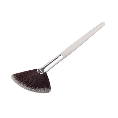 Professional Oval Fan Makeup Brush - 1PC Slim Portable Artificial Fiber Brush for Flawless Blending & Contouring | Perfect for Foundation, Powder & Highlighting | Ideal for Travel & Professional Makeup Kits