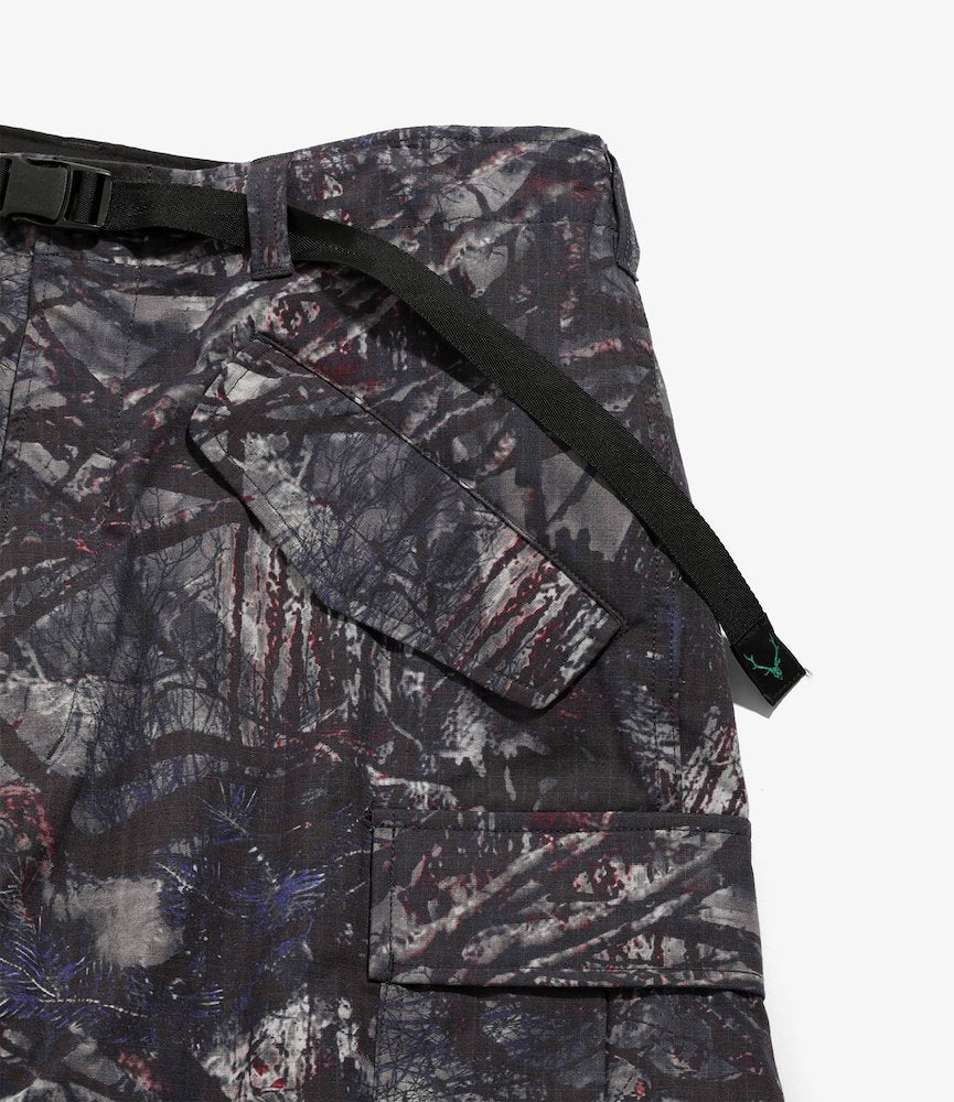 Ripstop BDU Belted Shorts - Grey Camo Tactical Pants for Outdoor Adventures & Military Style