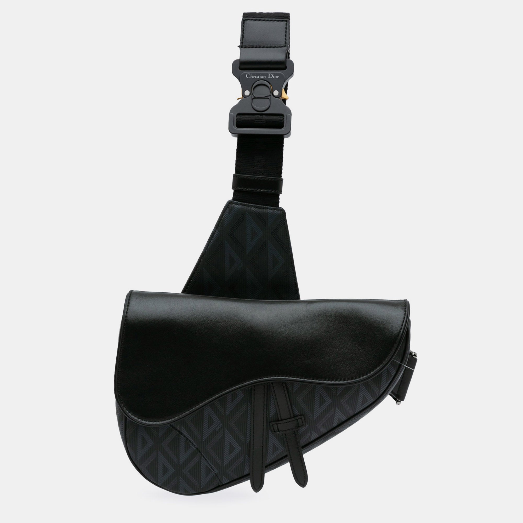 Stylish Black Canvas CD Saddle Bag - Vintage Crossbody Purse for Women - Perfect for Music Lovers, Concerts & Everyday Use