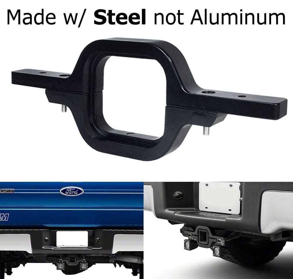 Heavy Duty Full Steel Tow Hitch Mounting Bracket for Dual LED Backup Reverse Off-Road Lights - Perfect for Trucks, SUVs & Trailers in Low Visibility & Off-Road Adventures