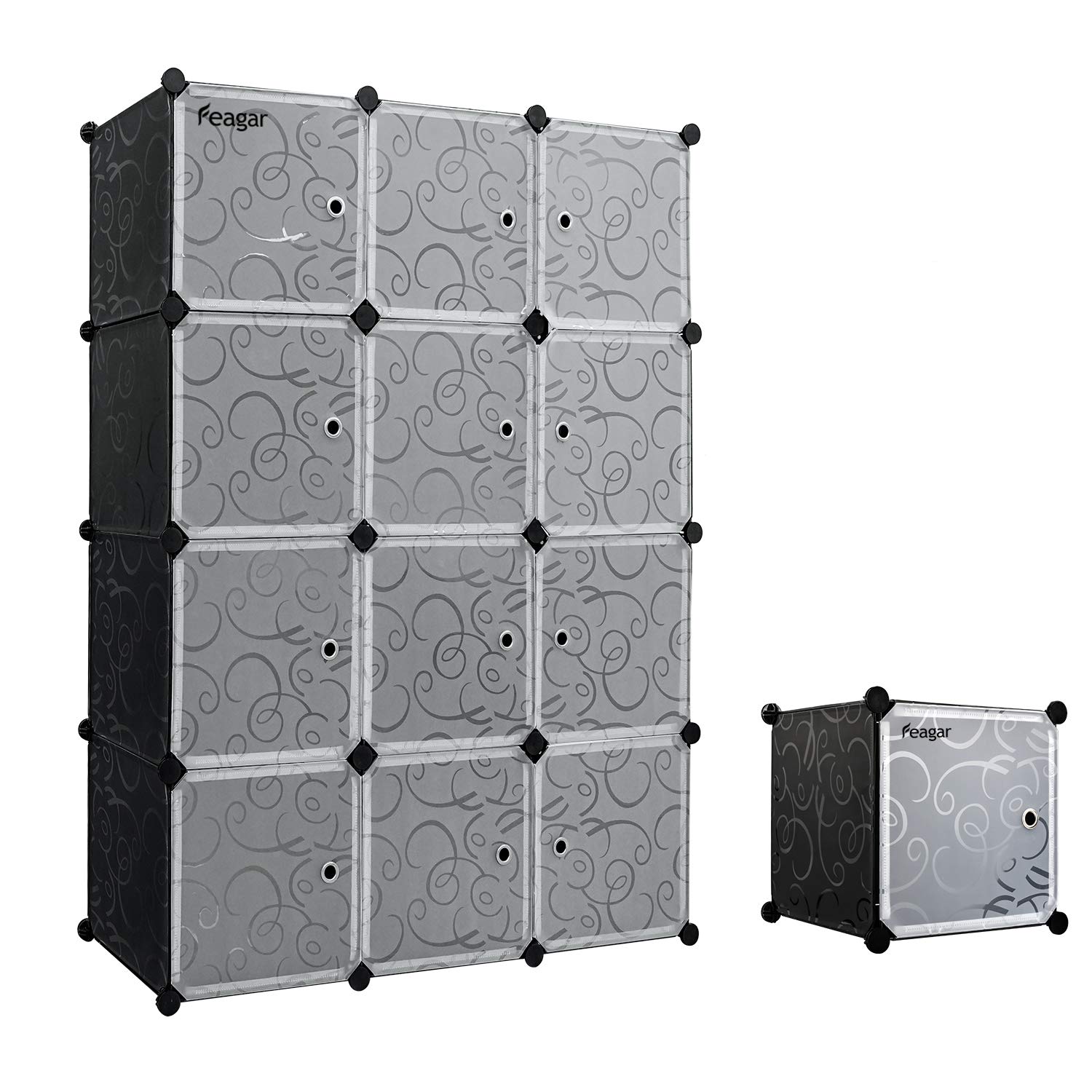 Feagar Cube Storage Organizer - 6-Cube Shelf Unit for Bedroom, Office & Living Room - Perfect for Organizing Toys, Books, Clothes & Home Decor