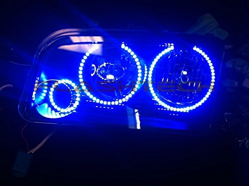 Flashtech LED RGB Multi-Color Halo Ring Headlight Kit with ColorFuse RF Remote for 2005-2010 Dodge Charger | Custom Car Lighting for Night Driving & Car Shows