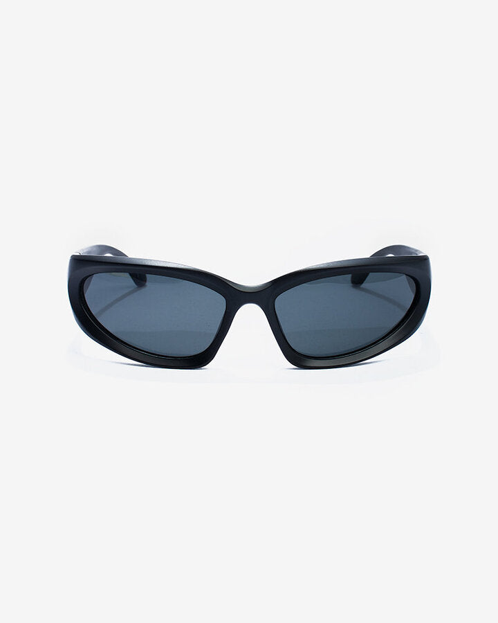 SSS Realism Auron Y2K Sunglasses - Black Retro Square Frame UV Protection for Women & Men | Perfect for Streetwear, Beach, and Outdoor Fashion