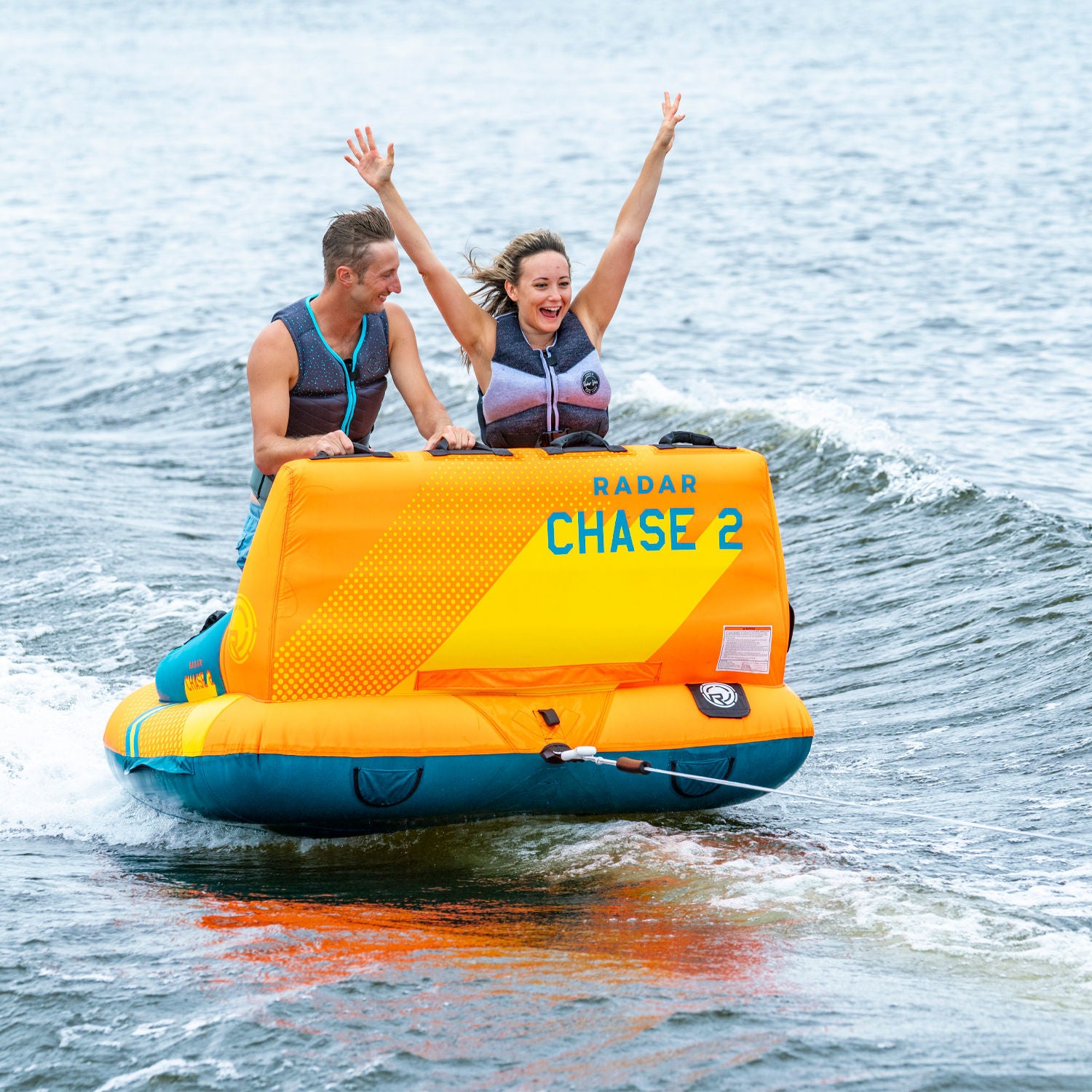 Radar Chase 2 Rider Towable Tube - High-Speed Inflatable Water Tube for Lake & Ocean Fun - Perfect for Family & Friends Water Sports Adventure