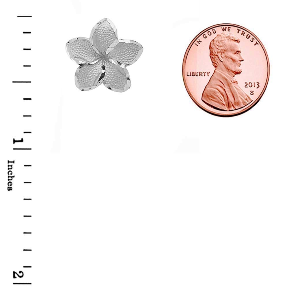 14K Gold Hawaiian Plumeria Flower Stud Earrings - Dainty Tropical Floral Jewelry for Women - Perfect for Beach Vacations, Summer Parties & Boho Fashion