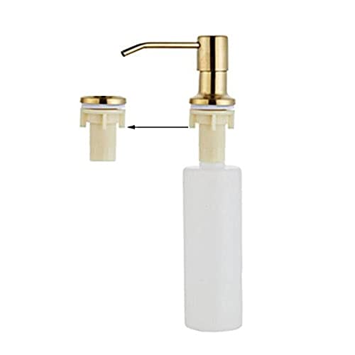 300ML Black ABS Kitchen Sink Soap Dispenser with Stainless Steel Head - Hand Soap, Dish Detergent & Lotion Dispenser for Bathroom, Kitchen & Laundry Room