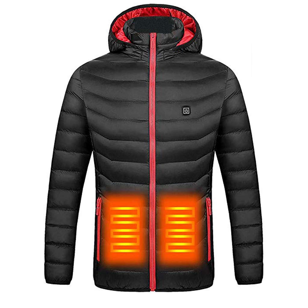USB Heated Jacket for Women - Winter Electric Warm Down Coat with Cotton Back & Abdominal Heating - Perfect for Outdoor Activities, Commuting & Cold Weather