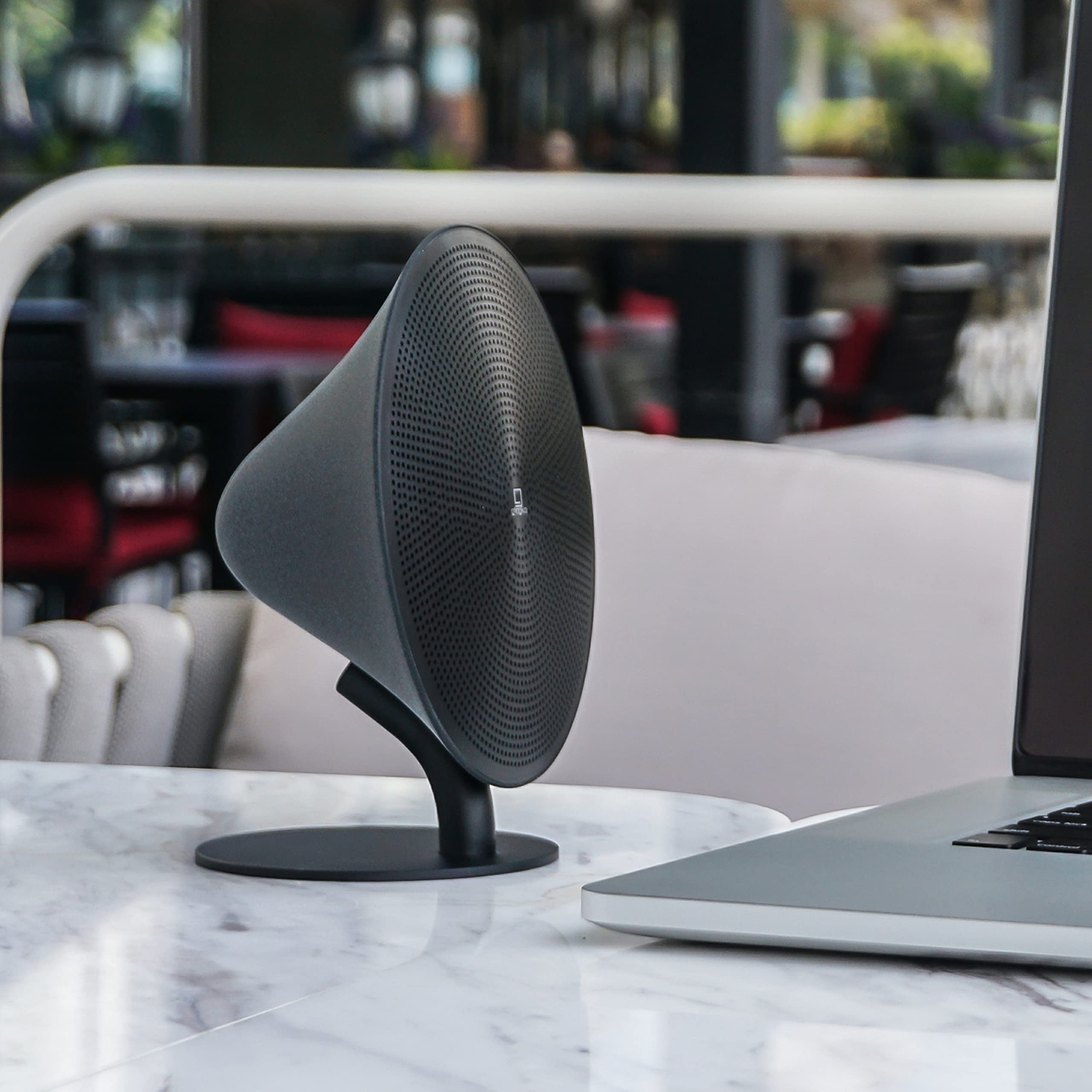 Gingko Design Mini Halo Bluetooth Speaker - Wireless Portable Speaker with Rich Bass, 10H Playtime, IPX5 Waterproof - Perfect for Outdoor, Travel, Home & Party Use (Matt Black)