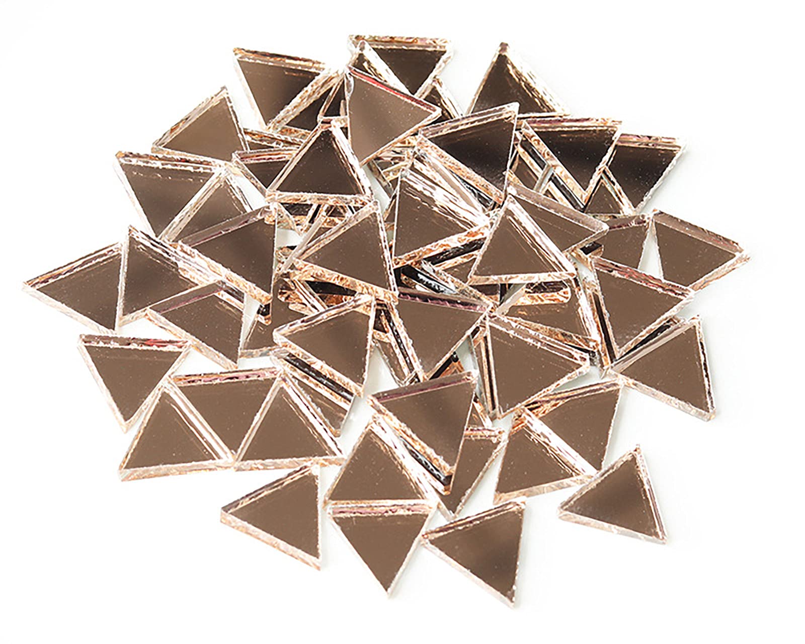 Rose Gold Mirror Glass Mosaic Tiles - 120 Pieces (200g) 2x2cm Triangle Tiles for DIY Home Decor, Crafts, Picture Frames, Flower Pots & Wall Art - Perfect for Bathroom Backsplash, Kitchen Decor & Mosaic Art Projects