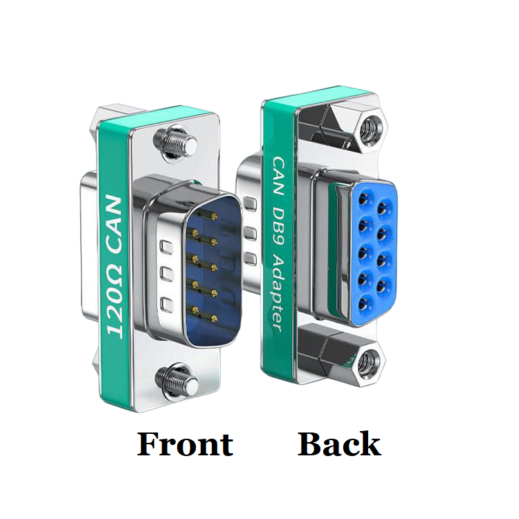 DB9 Male to Female Connector with Built-in 120 Ohm CAN Bus Terminating Resistor - Automotive, Industrial & Networking Applications