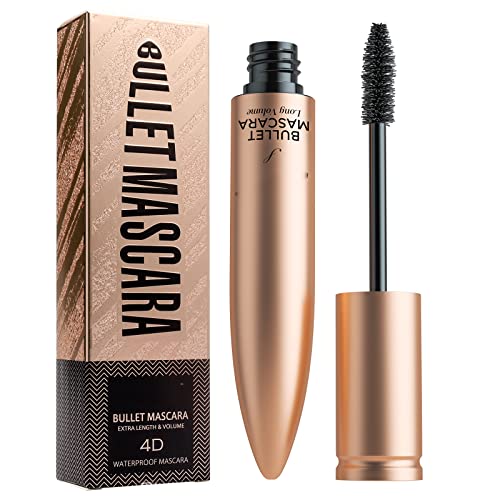 ALIVER 4D Fiber Waterproof Mascara - Black Volumizing & Lengthening Eyelash Mascara, Long Lasting, Smudge Proof - Perfect for Swimming, Workout & Special Occasions