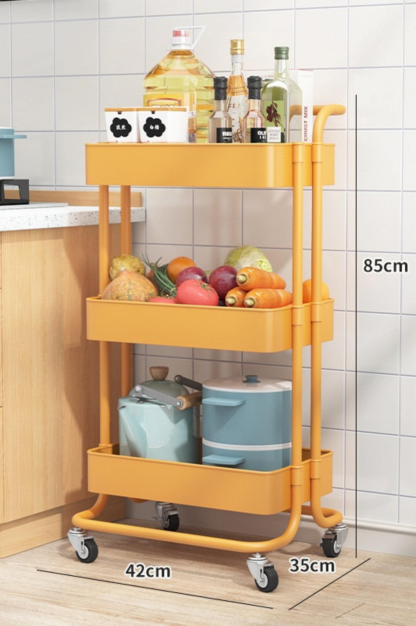 Frenchsh Multi-Layer Storage Trolley - Movable Organizer for Home & Office