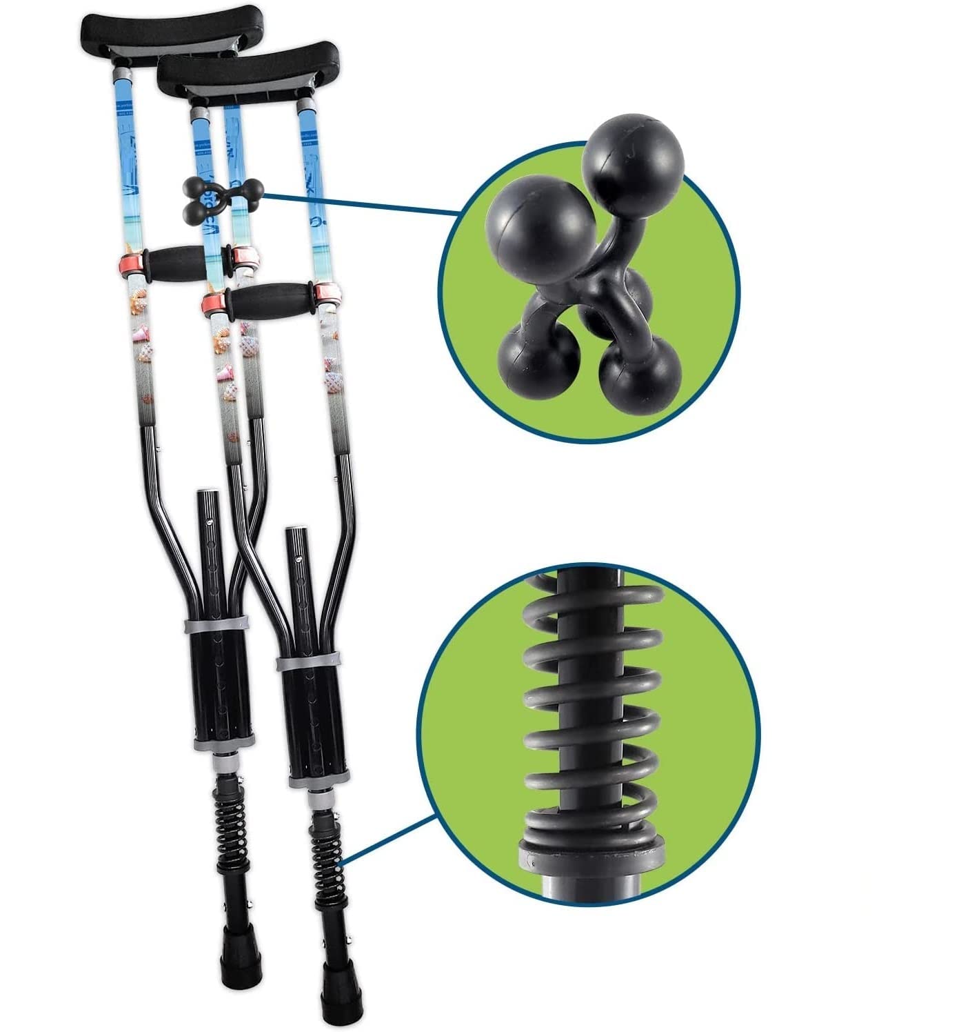York Nordic - Adjustable Spring Cushion Crutches for Adults (4'7