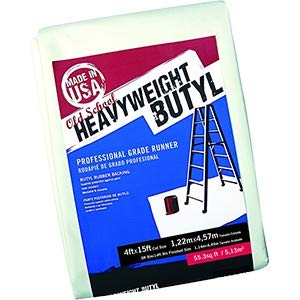 Trimaco 80428 4' x 15' Heavy Duty Butyl Drop Cloth - 12-Pack Case for Painting, Floor Protection & DIY Projects