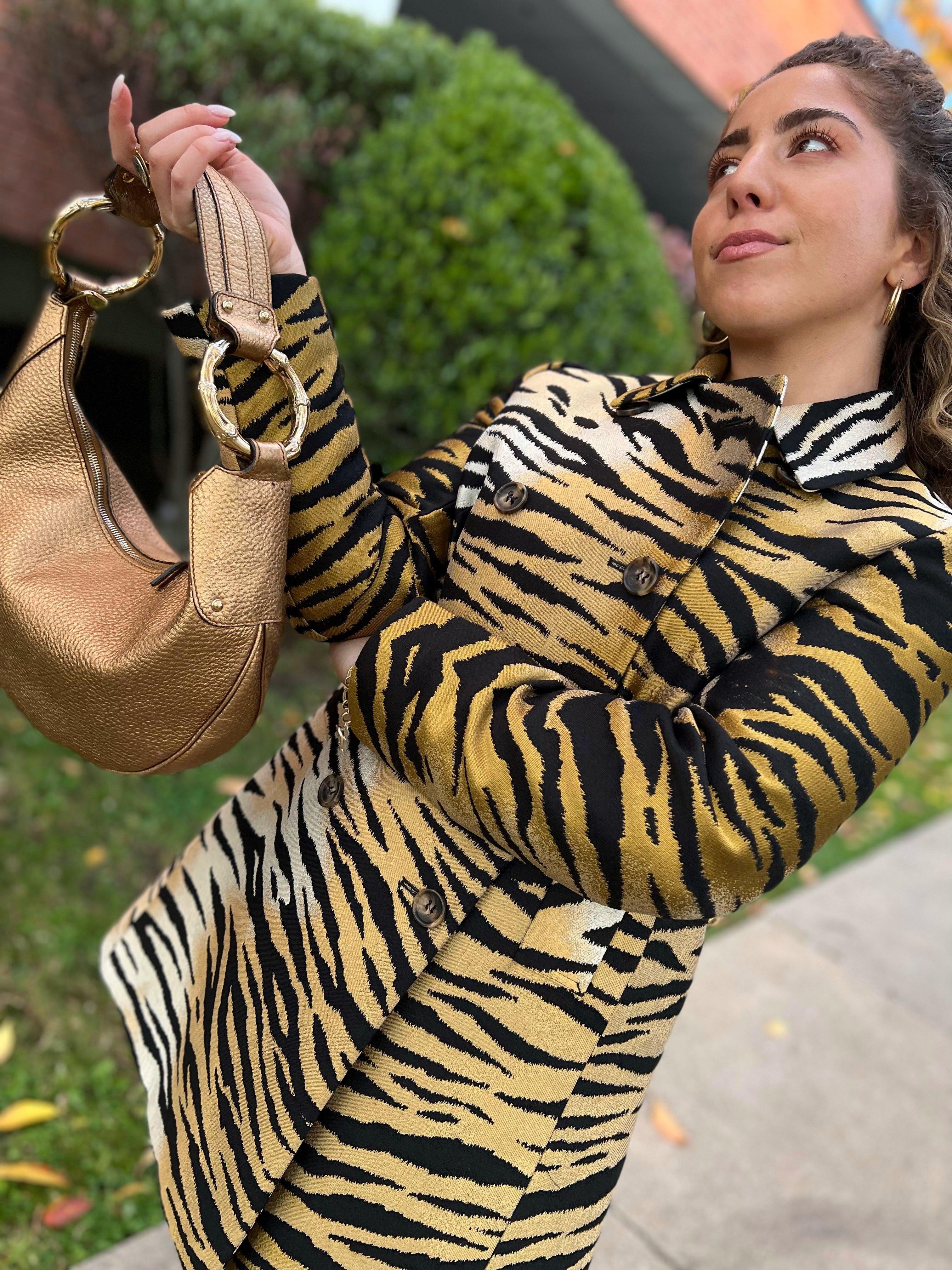 Red Valentino Tiger Print Swing Jacket - Women's Medium Size | Stylish Casual Outerwear for Date Night & Evening Events
