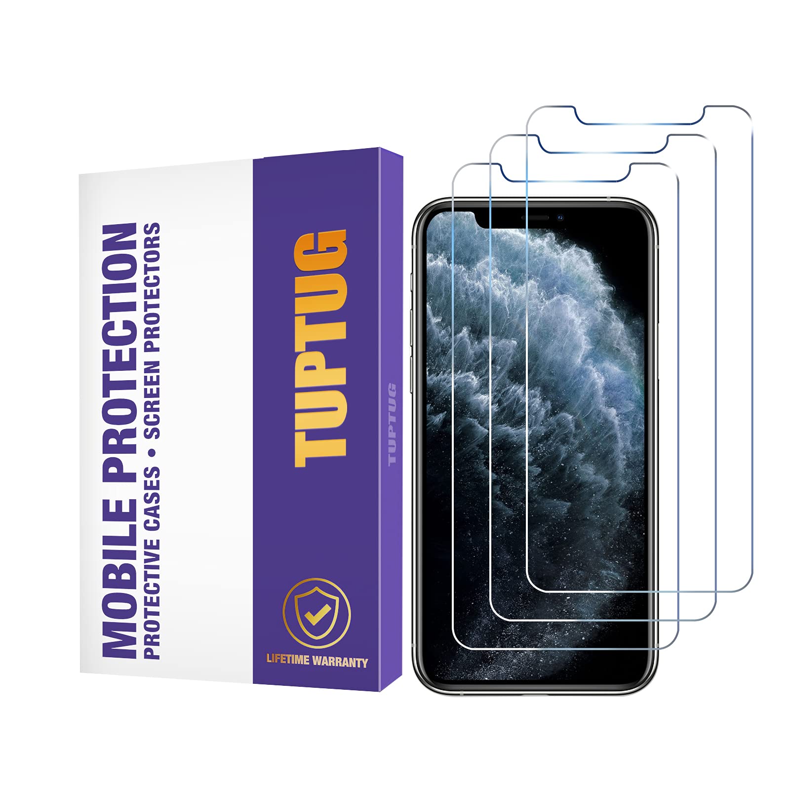 Premium Tempered Glass Screen Protector for iPhone 11 Pro/XS/X (3-Pack) - 5.8 Inch Ultra Clear Shatterproof Case-Friendly Cover - Easy Installation No Bubbles - Perfect for Work, Travel & Everyday Protection