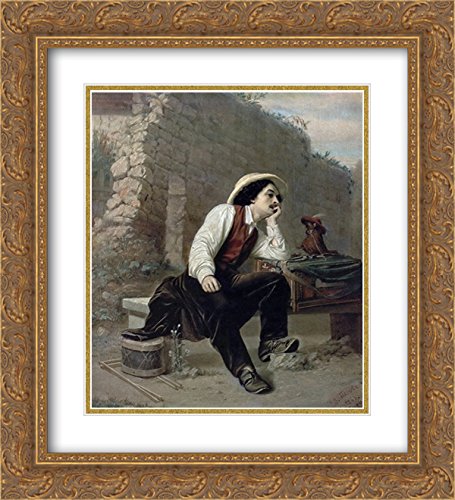 Vasily Perov Museum Art Print - 20x22 Gold Ornate Frame with Double Matting | Classic Russian Painting Reproduction | Perfect for Living Room, Office & Art Gallery Decor